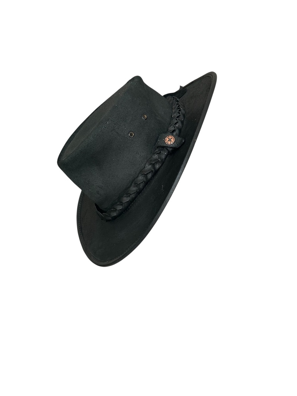 Black Leather Outback Hat Braided Band Handmade Australia - Picture 6 of 8